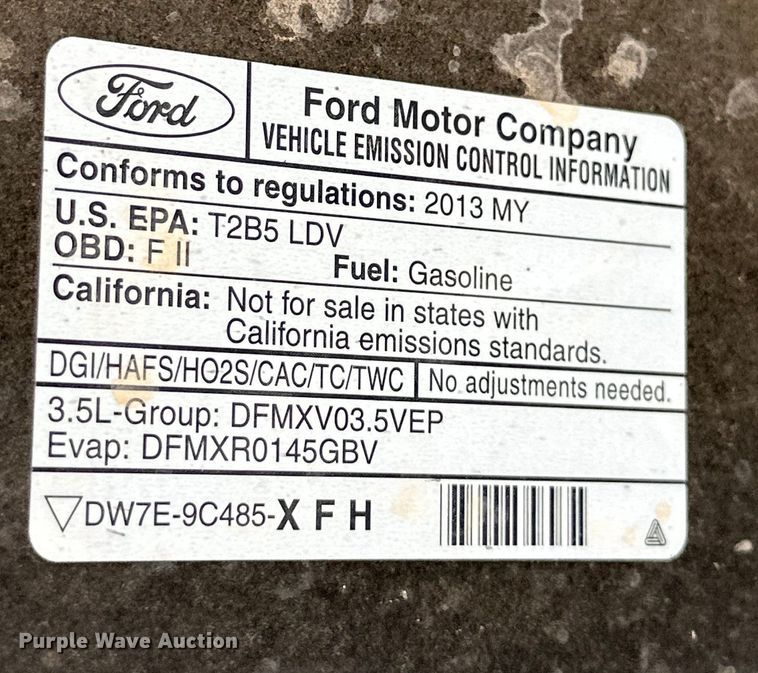 image for item DG4318 2013 Ford Taurus Police Interceptor 