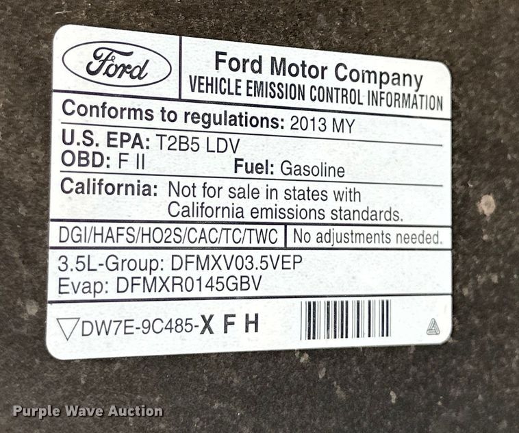 image for item DG4319 2013 Ford Taurus Police Interceptor 