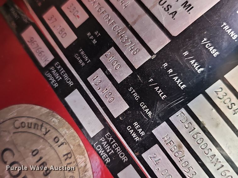 image for item DM1584 1985 Van Pelt Spartan fire truck