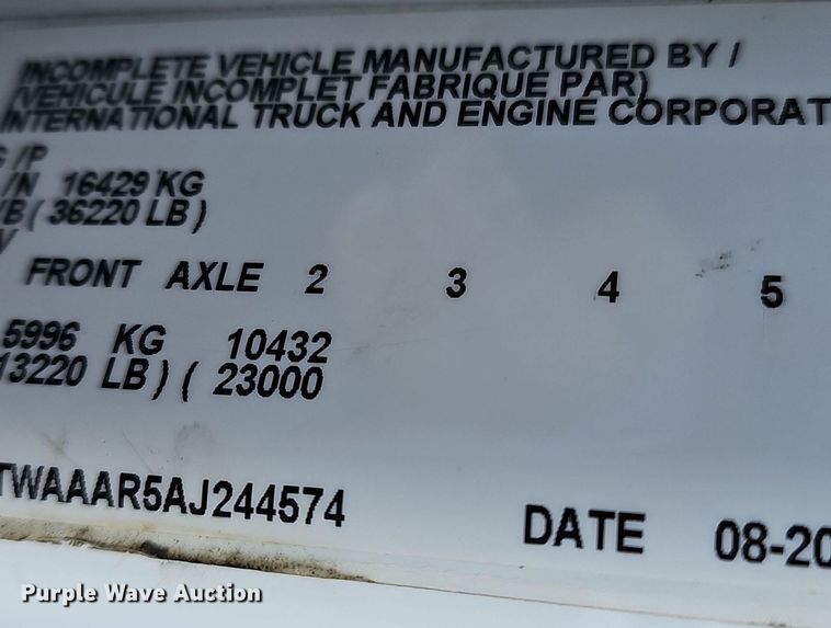 image for item DM1586 2010 International  WorkStar 7300 dump truck