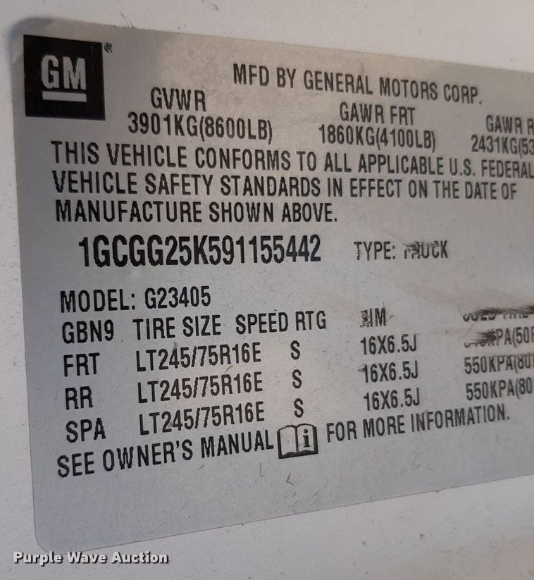 image for item DP2741 2009 Chevrolet Express 2500 van