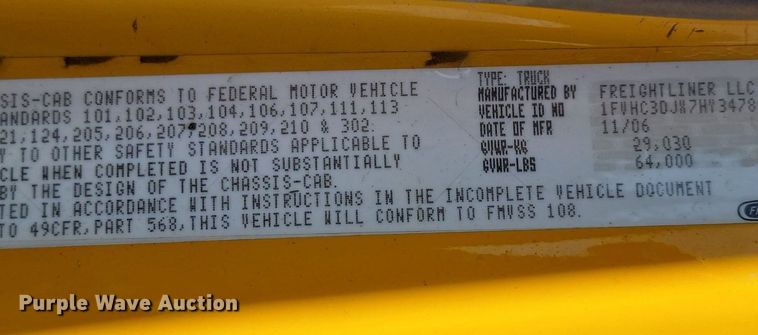 image for item DP3446 2007 Freightliner  M2 hook lift truck