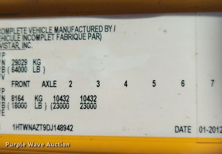 image for item DP3472 2013 International  7500 dump truck