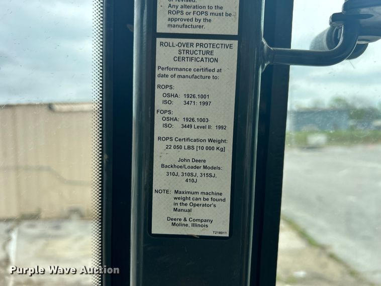 image for item EG0287 2011 John Deere 310SJ backhoe