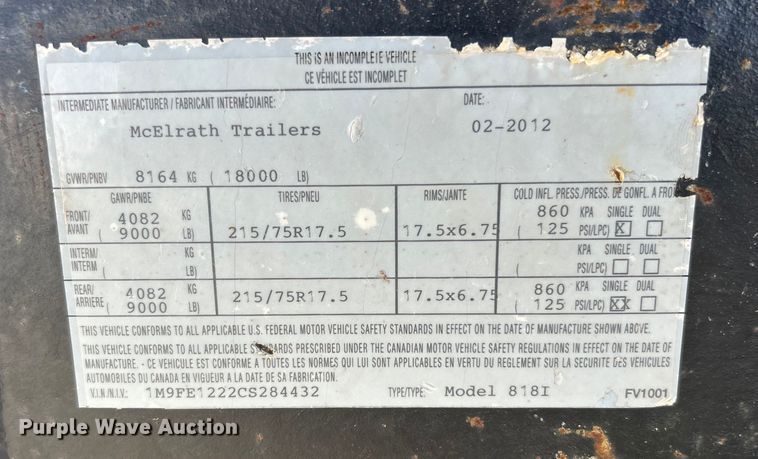 image for item EG0332 2012 Vermeer V800X205S.D. vacuum excavator