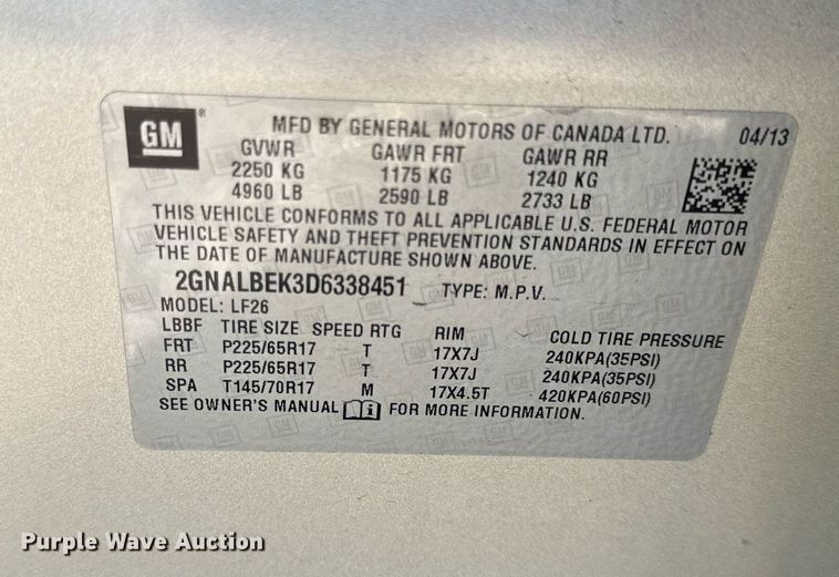 image for item EH6632 2013 Chevrolet Equinox  SUV