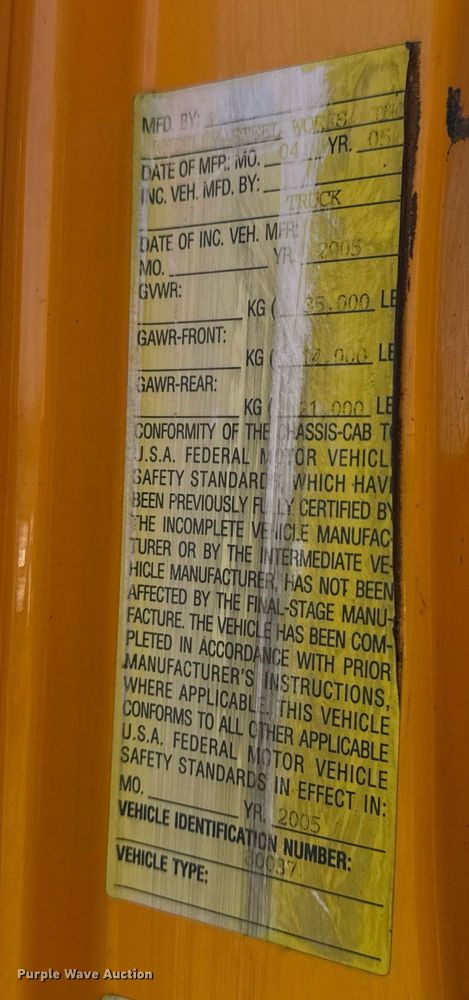 image for item EH6633 2005 International 7400 dump truck