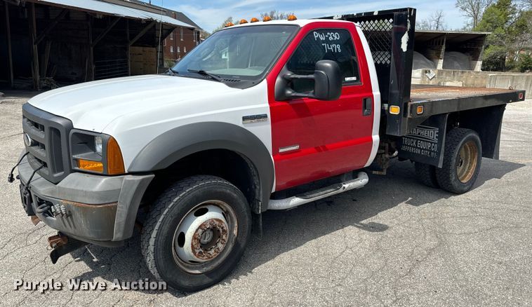 image for item EH6659 2005 Ford F550 Super Duty XL dump flatbed truck