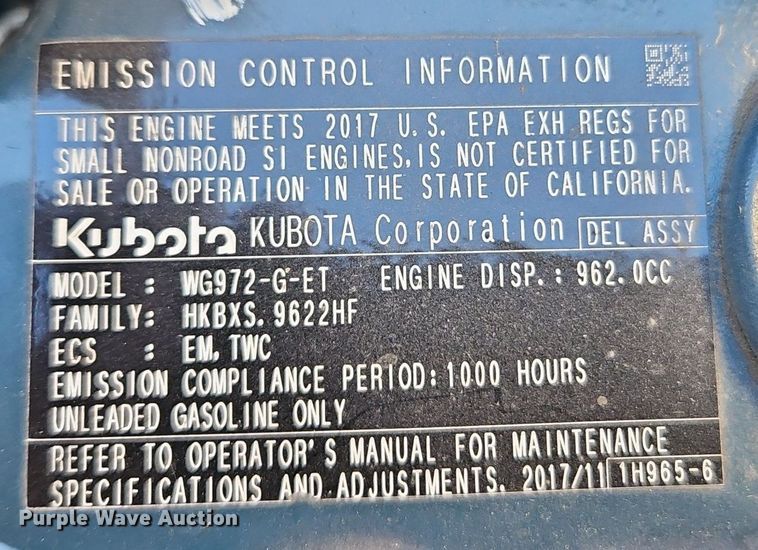 image for item EI3696 Grasshopper  932G2 ZTR lawn mower