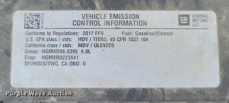 image for item EJ7858 2017 GMC Savana 3500 van