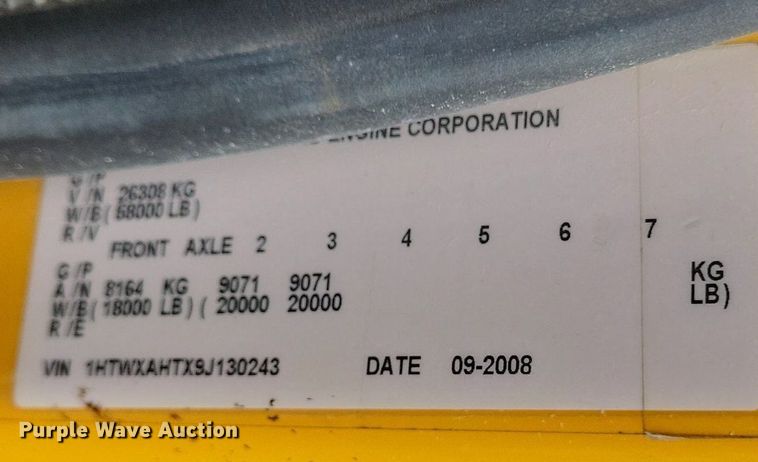 image for item EJ7888 2009 International WorkStar 7600 dump truck