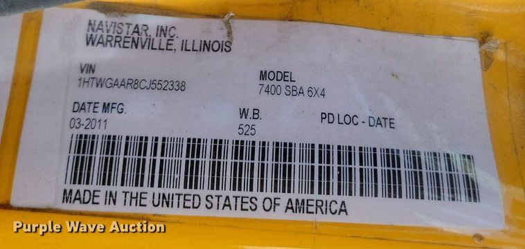 image for item EJ7890 2012 International WorkStar 7300 crane truck