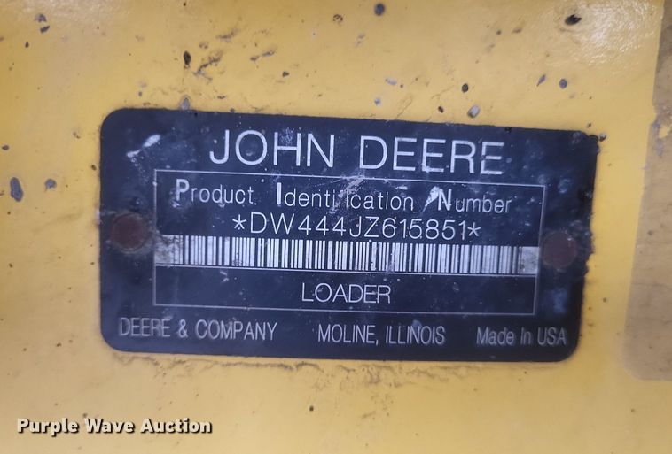 image for item EJ7893 2007 John Deere   444J  wheel loader