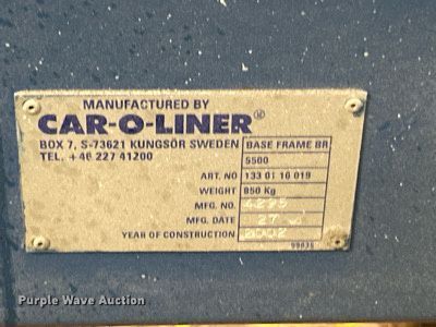 image for item EK4351 2002 Car-O-Liner frame machine 