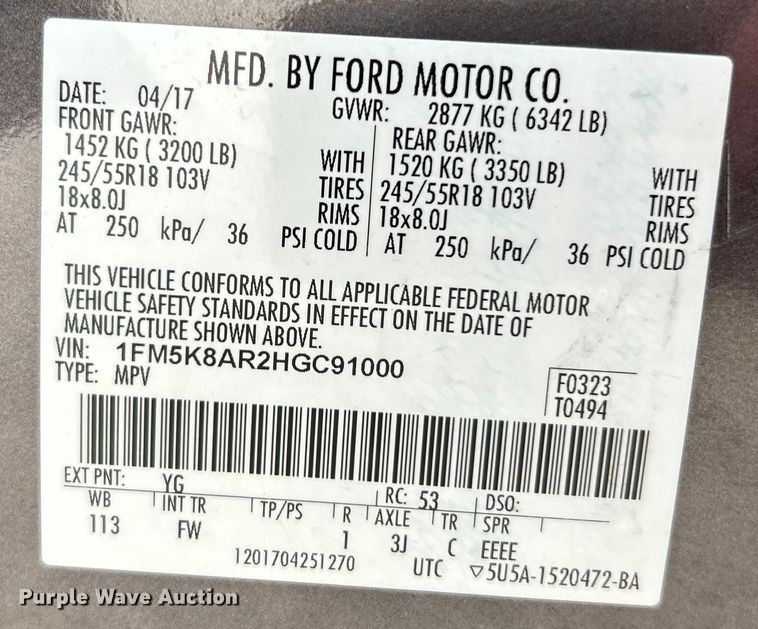 image for item EK4363 2017 Ford  Explorer Police Interceptor SUV