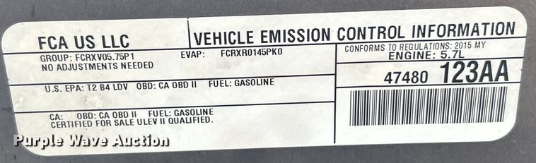 image for item EK4364 2015 Dodge  Charger Police 