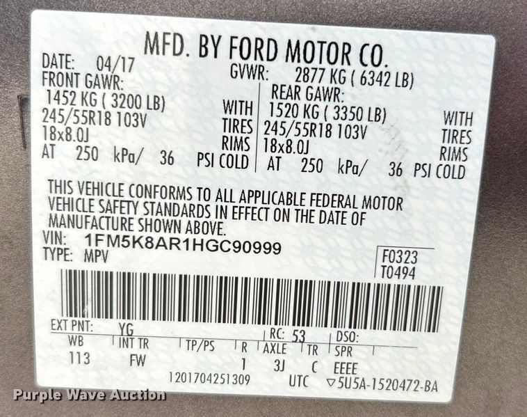 image for item EK4368 2017 Ford Explorer Police Interceptor SUV