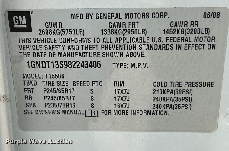 image for item EK4369 2008 Chevrolet Trailblazer LS SUV