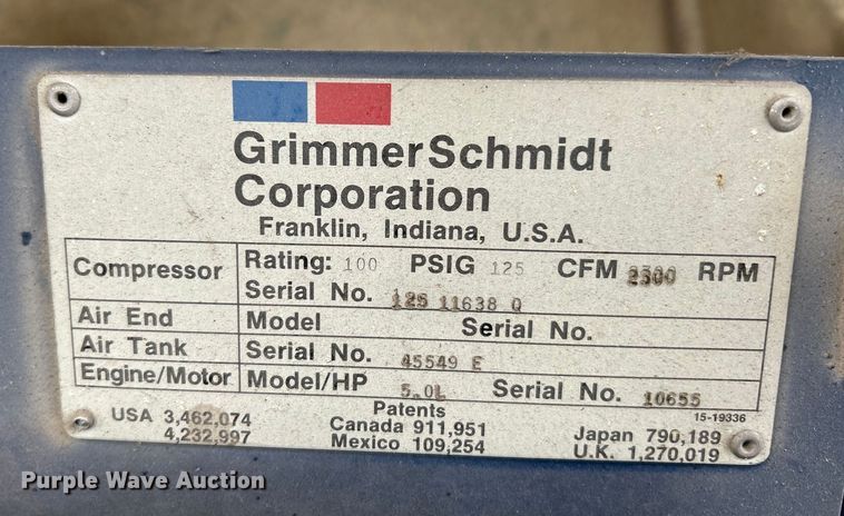 image for item EK4450 Grimmer Schmidt 125 air compressor
