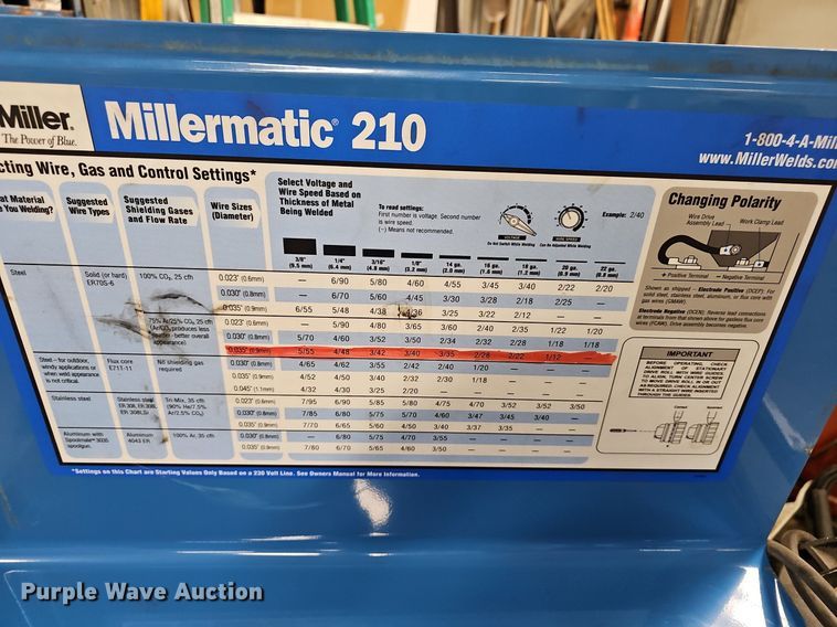image for item EK5731 Miller  Millermatic 210 welder