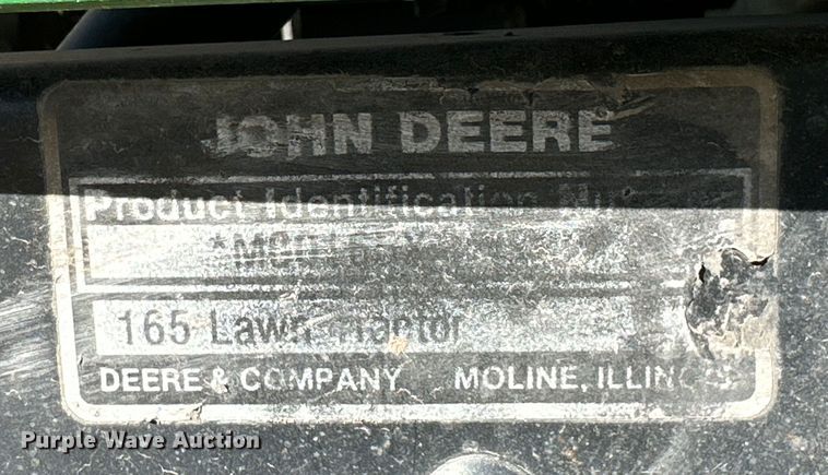 image for item IB9365 John Deere 165 lawn mower