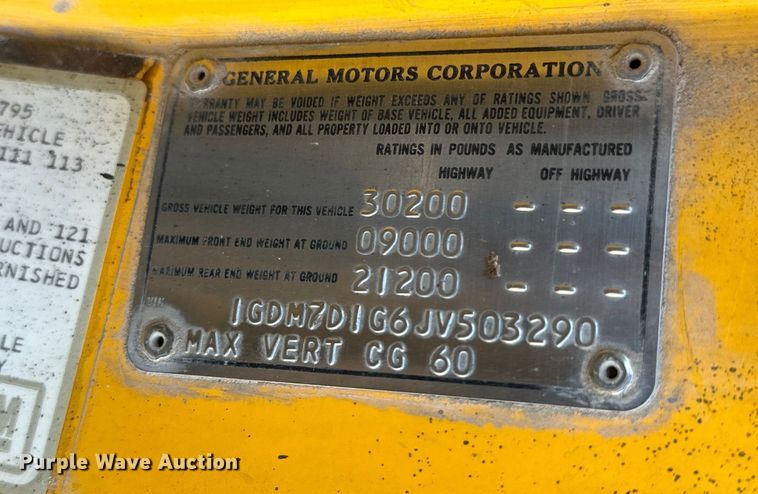 image for item IB9372 1988 GMC dump truck