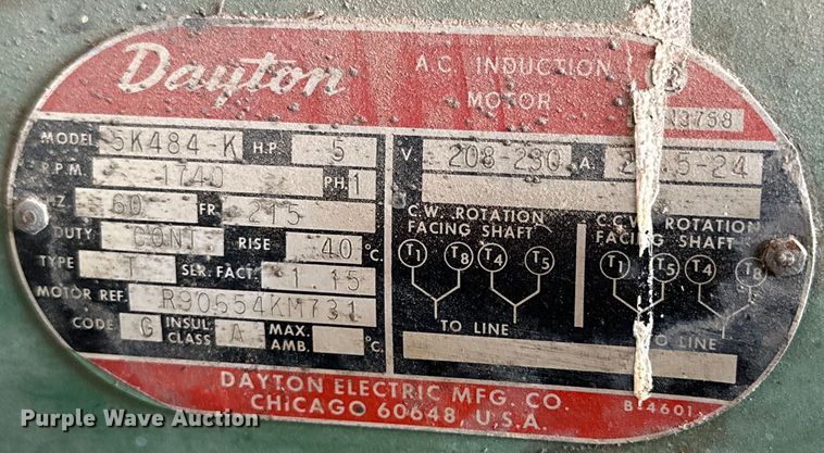 image for item IB9376 Speedaire 1Z722A air compressor