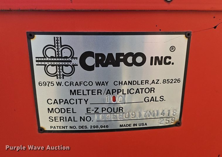 image for item IO9897 1991 Crafco Inc EZ Pour melter applicator