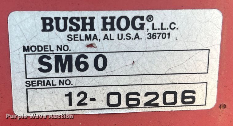 image for item JS9965 Bush Hog  SM60 side boom rotary mower