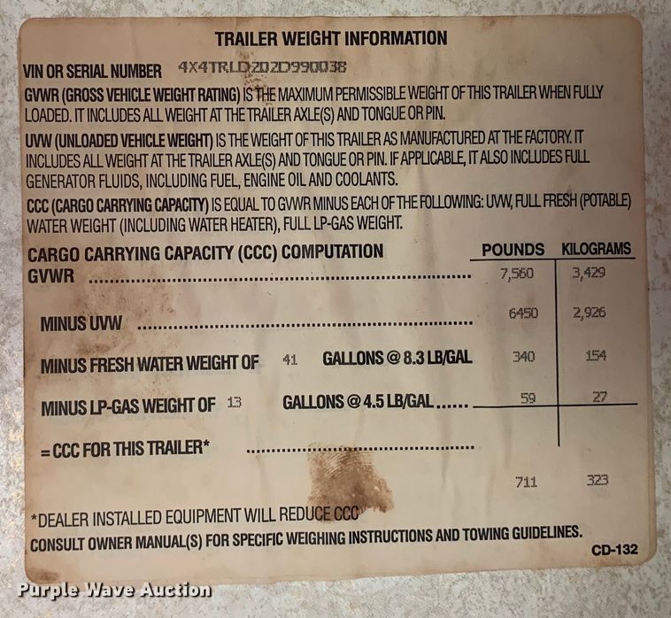 image for item KX9941 2002 Forest River camper