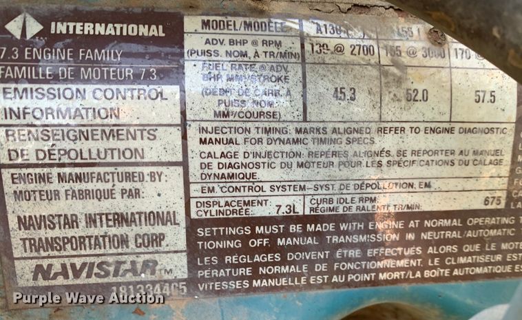 image for item KX9942 1992 International  4600 Crew Cab flatbed truck