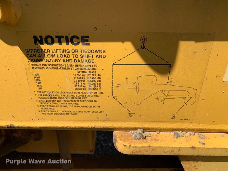 image for item KX9948 2008 Caterpillar  140M motor grader