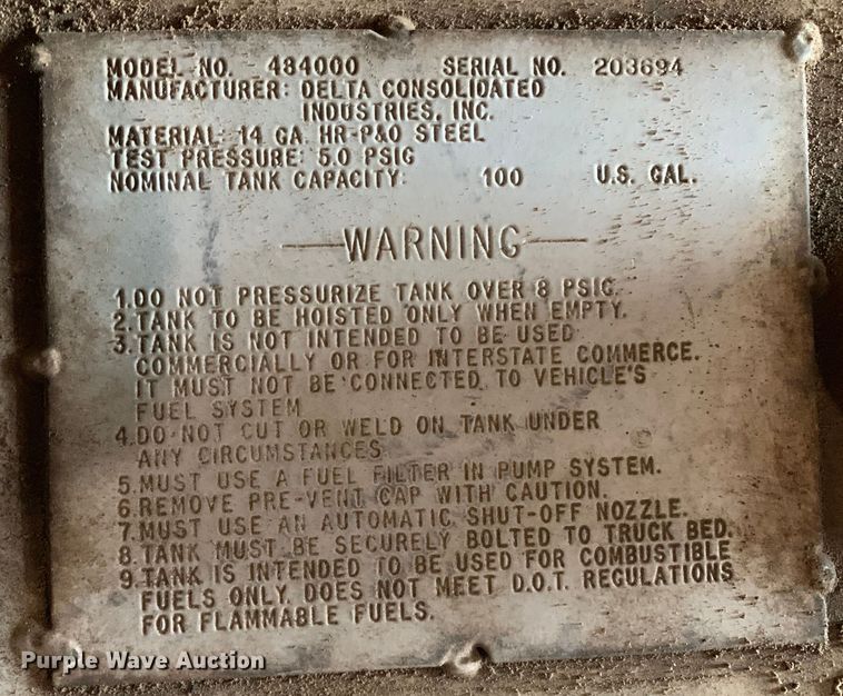 image for item KX9949 Delta Consolidated fuel tank