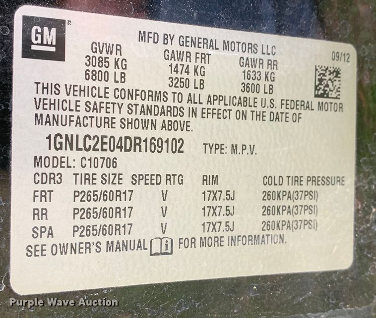 image for item KX9964 2013 Chevrolet Tahoe Police SUV