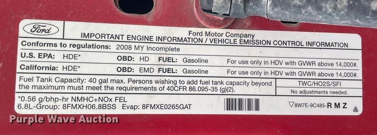 image for item LW9032 2008 Ford  F550 SuperDuty XL SuperCab dump truck