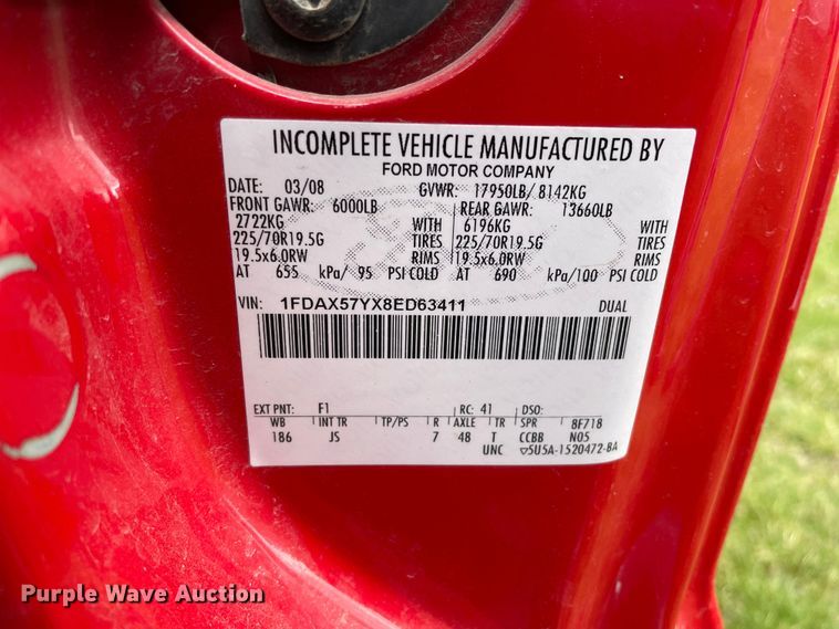 image for item LW9032 2008 Ford  F550 SuperDuty XL SuperCab dump truck