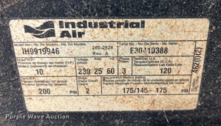 image for item NB9371 Industrial Air IH9919946 air compressor