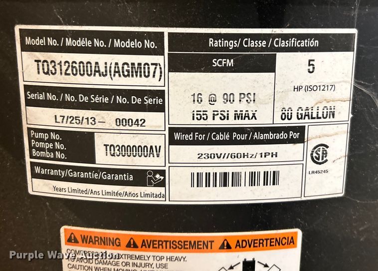 image for item NB9372 Kobalt  air compressor