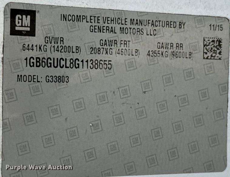 image for item ND9126 2016 Chevrolet  Express 4500 ambulance