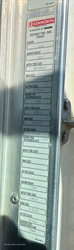 image for item NF9382 2011 Kenworth  T800 dump truck