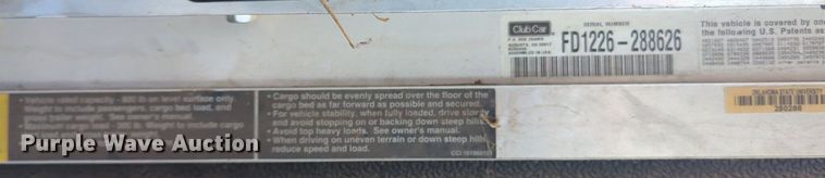 image for item NG9370 2012 Club Car Carryall 1 golf cart