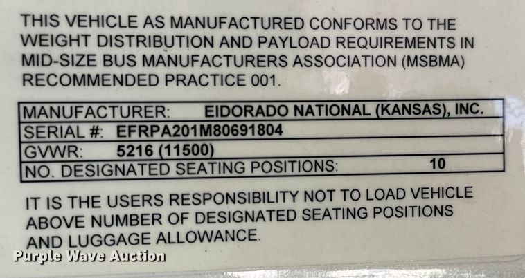 image for item NH9080 2008 Eldorado National Aerotech  shuttle bus
