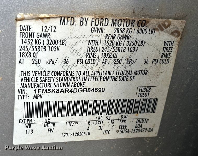 image for item OE9069 2013 Ford Explorer Police Interceptor SUV