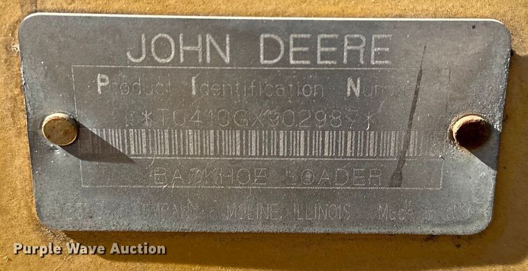 image for item OF9376 2002 John Deere 410G backhoe