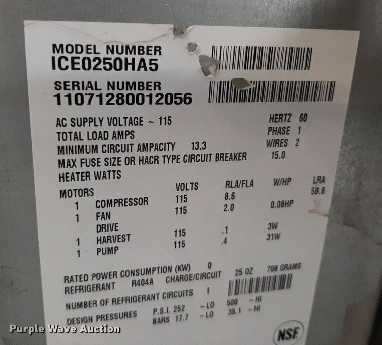 image for item OF9532 Ice-O-Matic ICE0250HA5 ice machine
