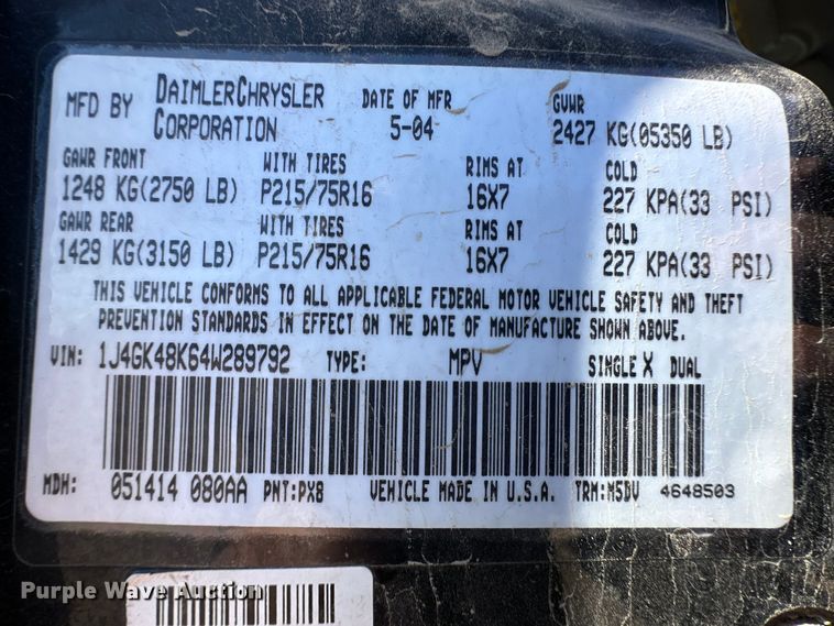 image for item OI9316 2004 Jeep Liberty SUV