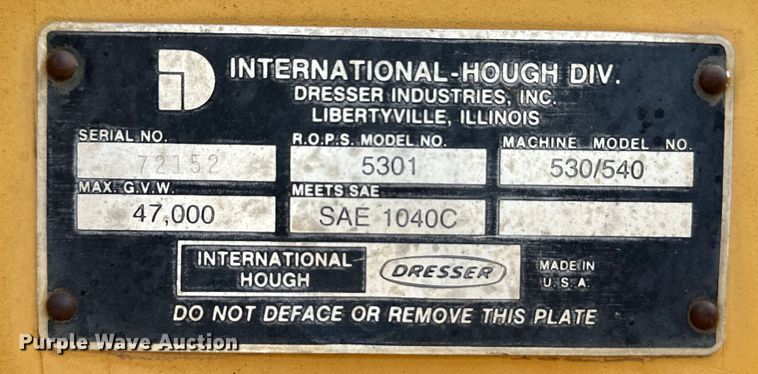 image for item OI9423 Dresser 530 wheel loader