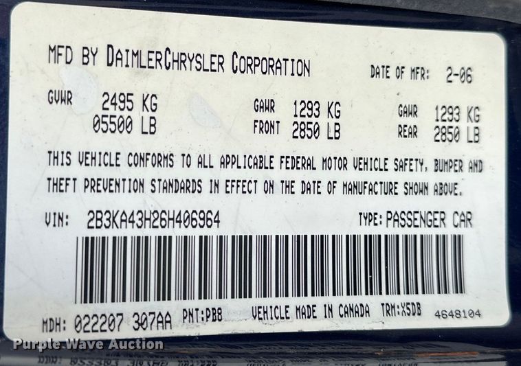 image for item OM9435 2006 Dodge  Charger 