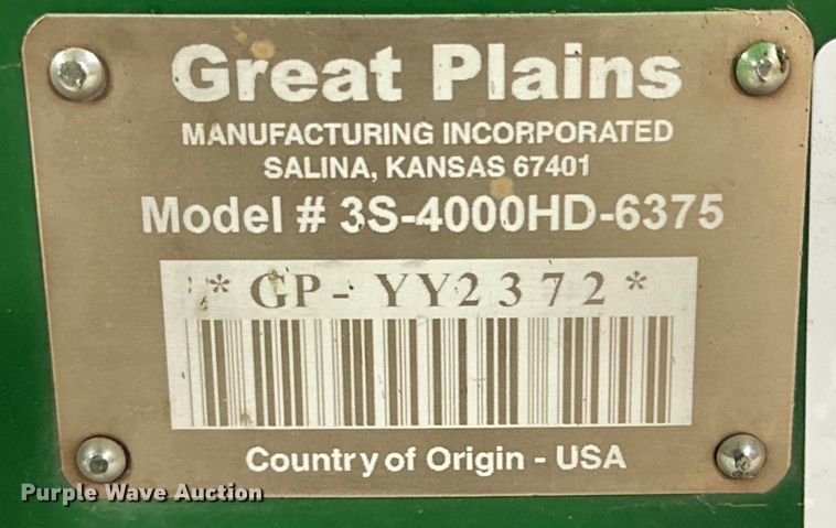 image for item DG4334 2011 Great Plains 3S-4000HD-6375 grain drill