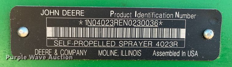 image for item DM7786 2022 John Deere R4023 sprayer